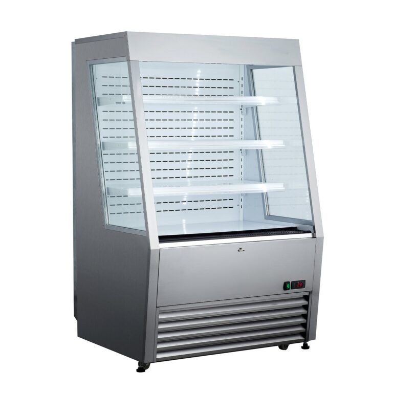 Polarman RTS-390LS 36″ Vertical Air Curtain Merchandiser, Stainless Steel, with 3 Shelves