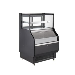 Polarman RTS-410L-2 39″ Square Glass Refrigerated Air Curtain Merchandiser with LED Lighting and Night Curtain