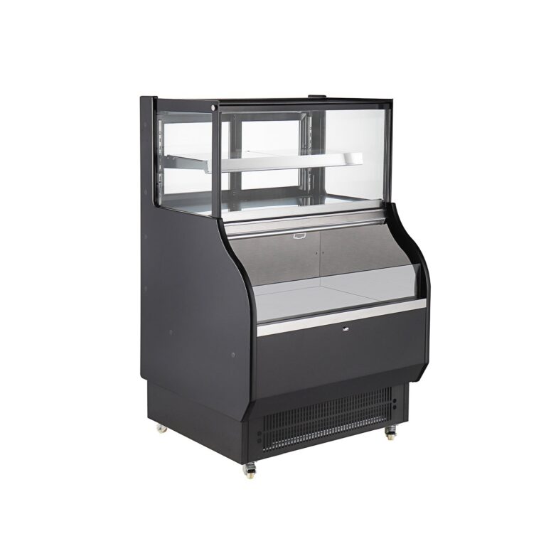 Polarman RTS-410L-2 39″ Square Glass Refrigerated Air Curtain Merchandiser with LED Lighting and Night Curtain