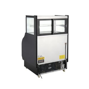 Polarman RTS-410L-2 39″ Square Glass Refrigerated Air Curtain Merchandiser with LED Lighting and Night Curtain