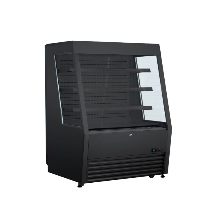 Polarman RTS-490LSB 48″ Black Vertical Air Curtain Merchandiser with 3 Shelves