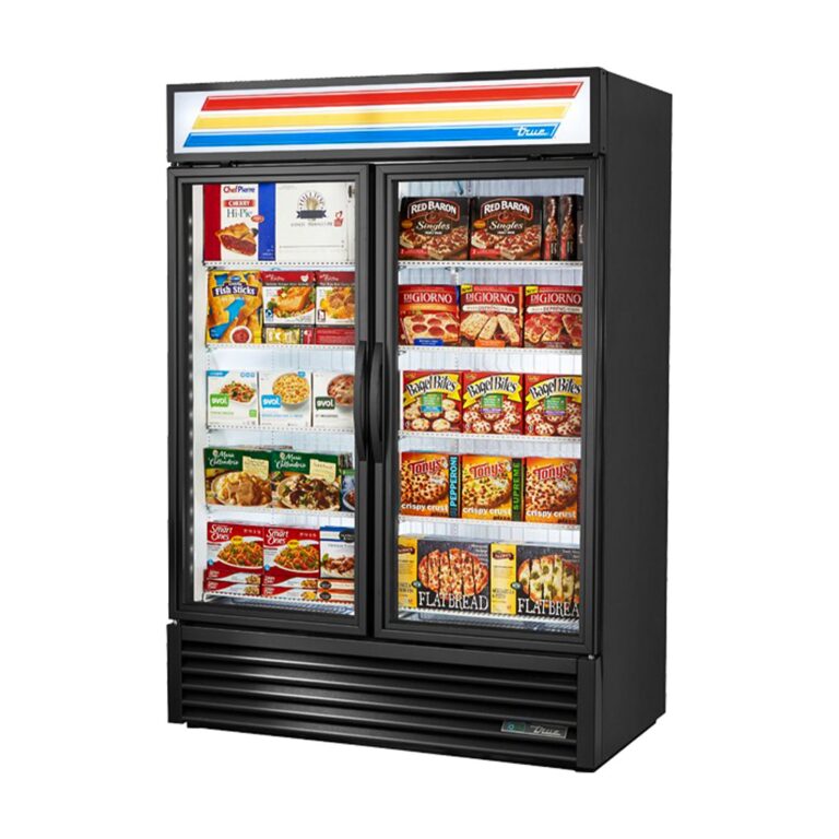 True GDM-49F-HC~TSL01 54 1/8″ Black Glass Door Merchandiser Freezer with LED Lighting