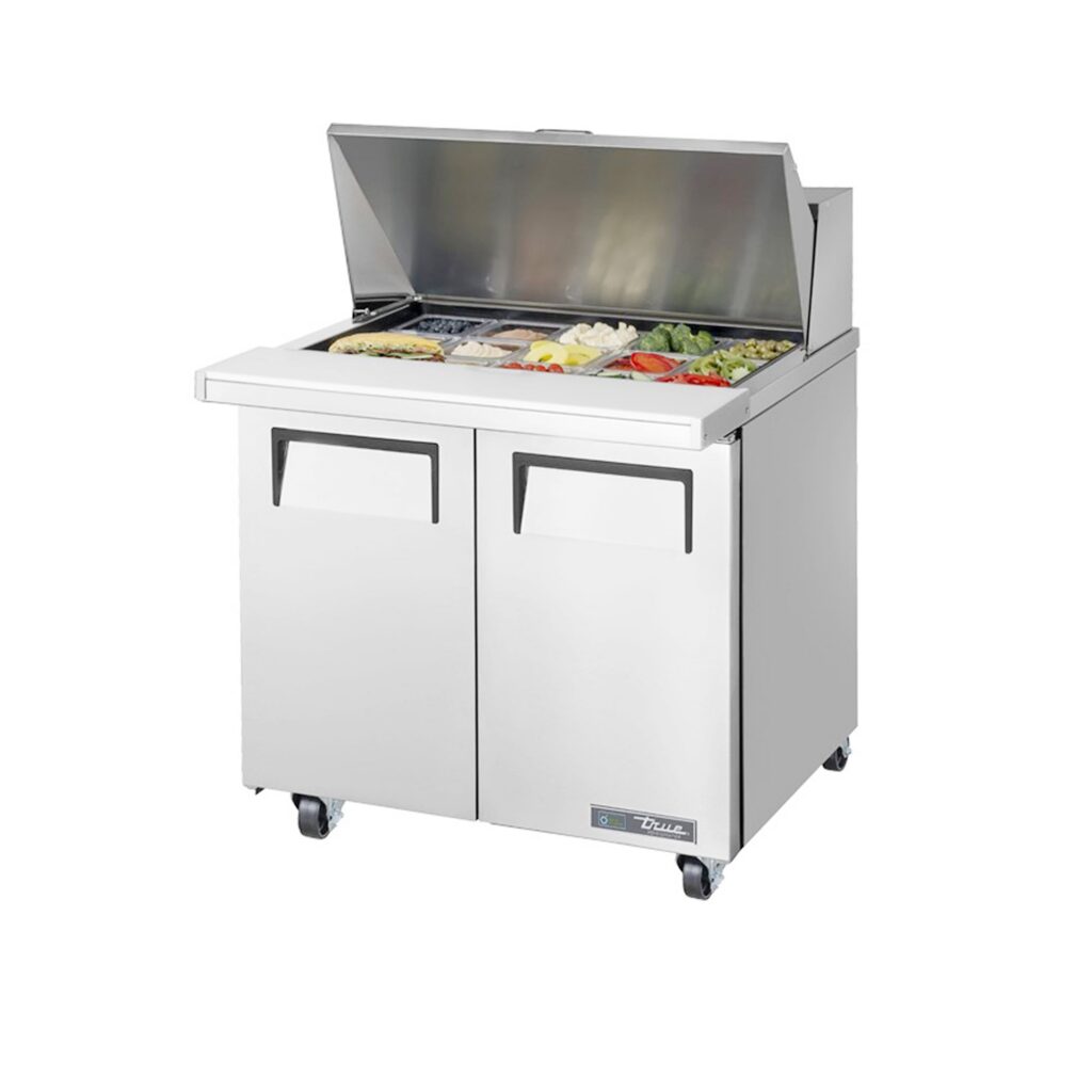 True TSSU-36-15M-B-HC 35″  2 Door Mega Top Refrigerated Sandwich Prep Table