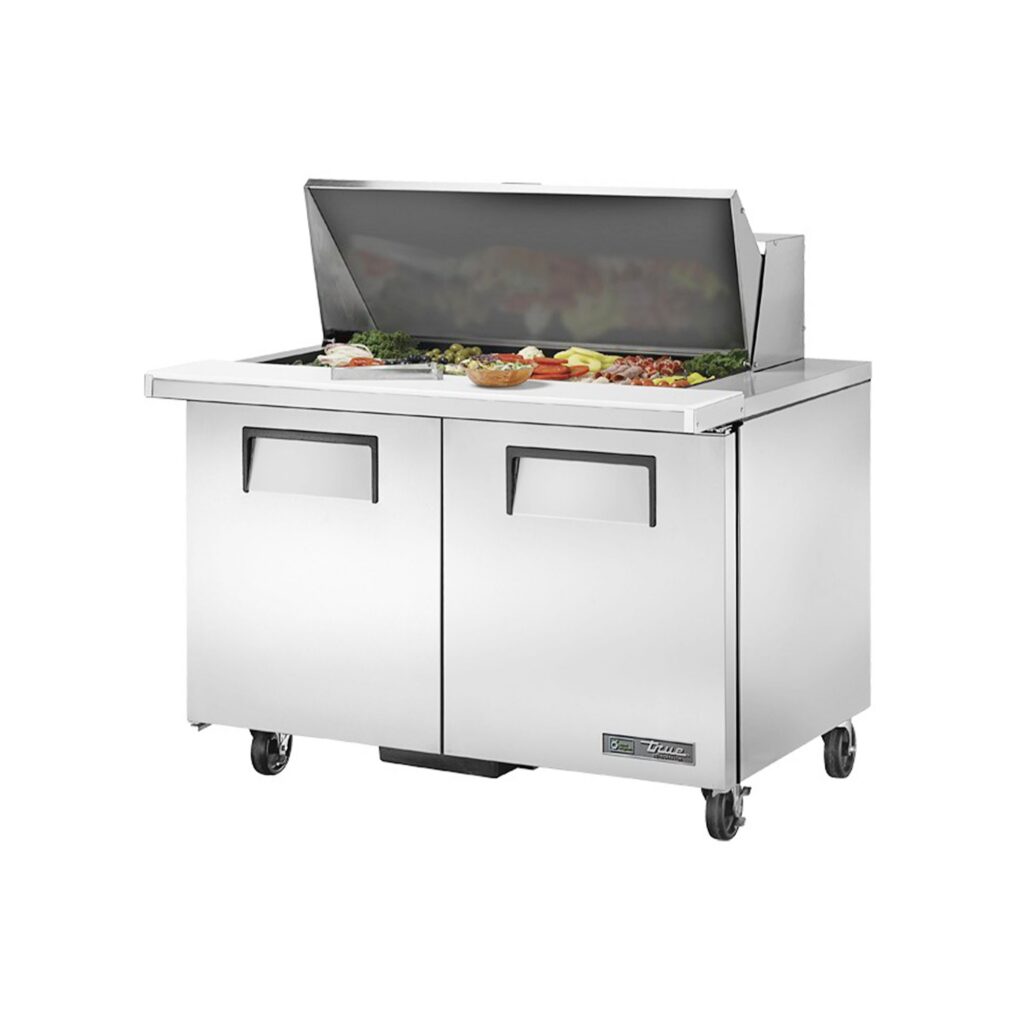 True TSSU-48-18M-B-HC 48 3/8″ 2 Door Mega Top Refrigerated Sandwich Prep Table