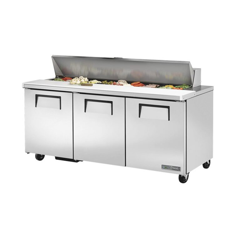 True TSSU-72-18-HC 72 3/8″ 3 Door Refrigerated Sandwich Prep Table