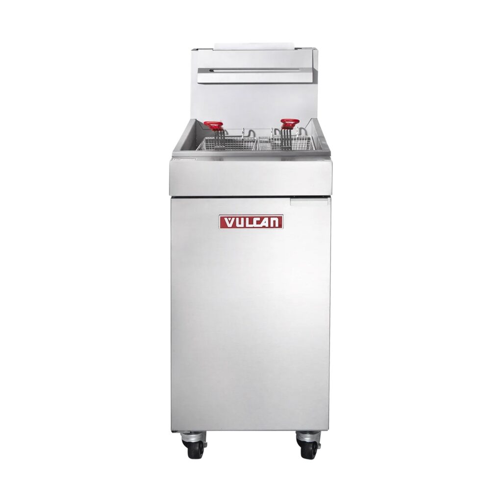 Vulcan LG300-LP 35-40 lb. Liquid Propane Floor Fryer – 90,000 BTU