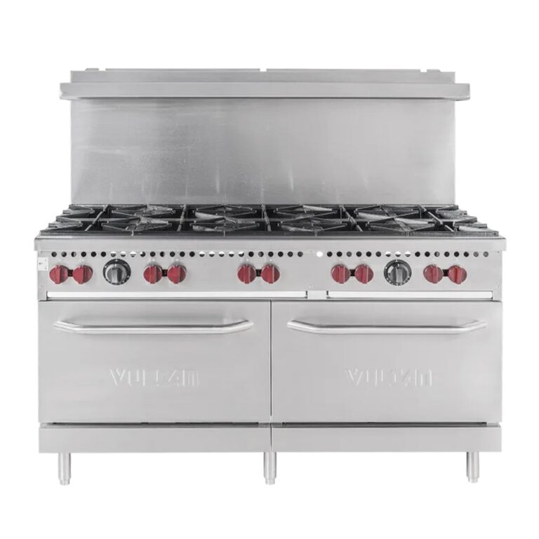Vulcan SX60-10BN SX Series Natural Gas 10 Burner 60″ Range with 2 Standard Ovens – 340,000 BTU