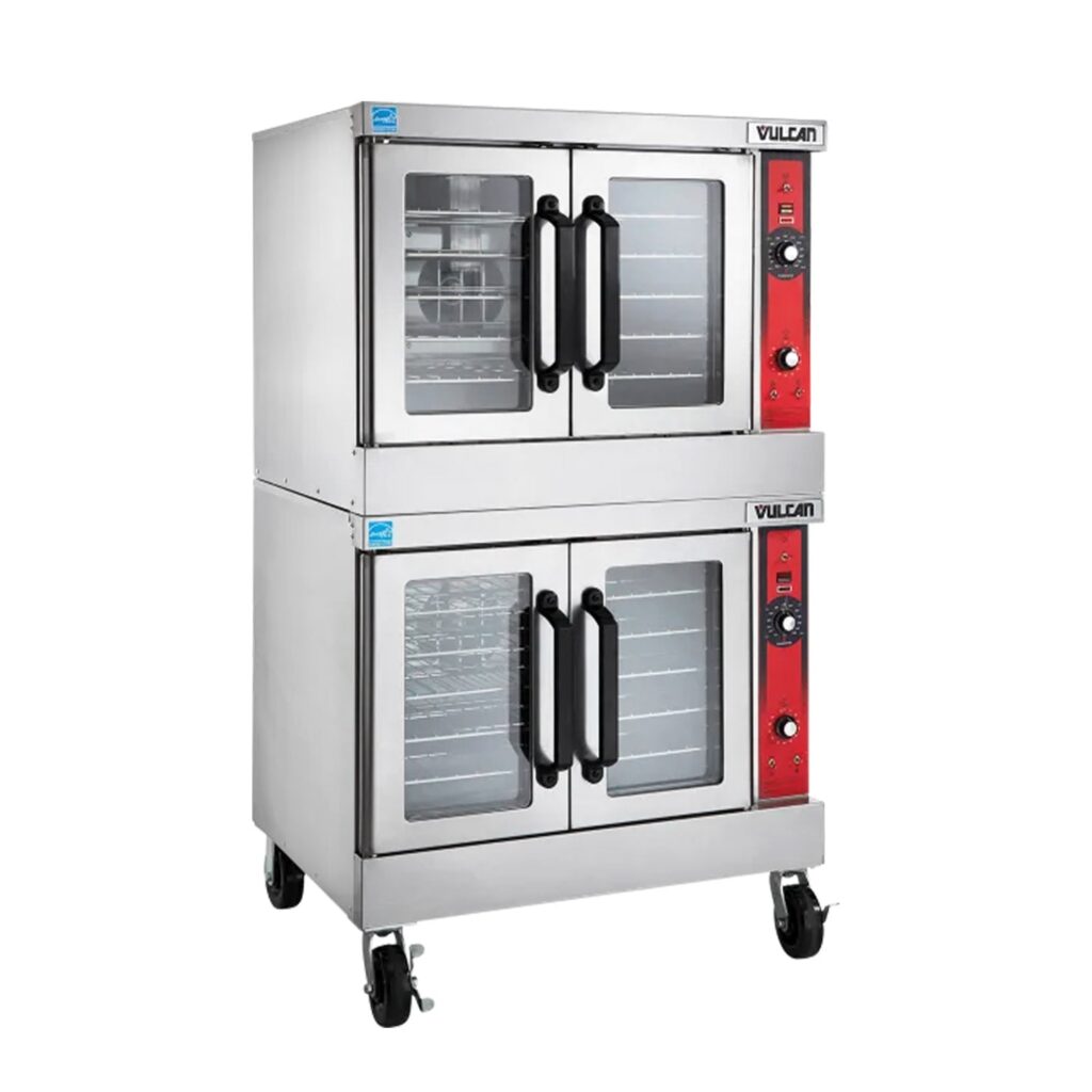 Vulcan VC44GD Natural Gas Double Deck Full Size Gas Convection Oven with Solid State Controls – 100,000 BTU