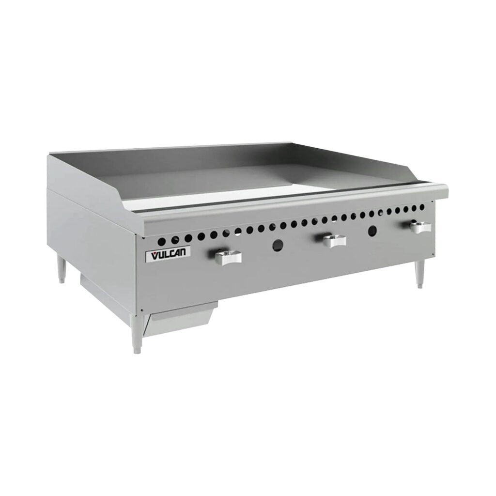Vulcan VCRG36-M Natural Gas 36″ Countertop Griddle with Manual Controls – 75,000 BTU