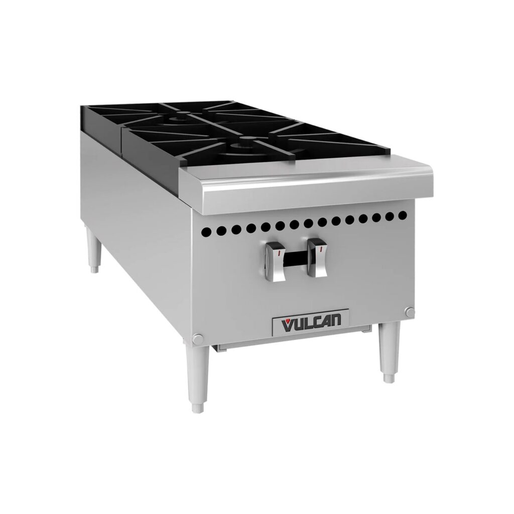 Vulcan VCRH12 Natural Gas 12″ 2 Burner Countertop Range / Hot Plate – 50,000 BTU