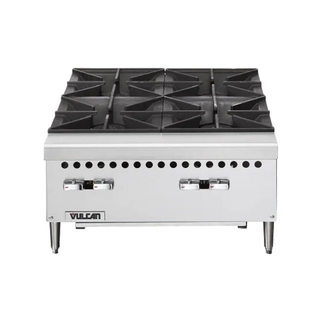 Vulcan VCRH24 Natural Gas 24″ 4 Burner Countertop Range / Hot Plate – 100,000 BTU