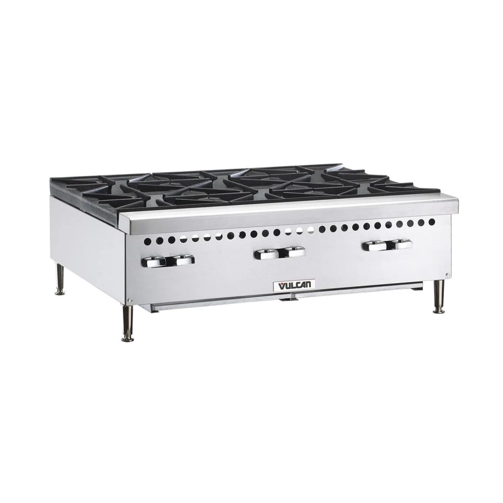 Vulcan  VCRH36 Natural Gas 36″ 6 Burner Countertop Range / Hot Plate – 150,000 BTU
