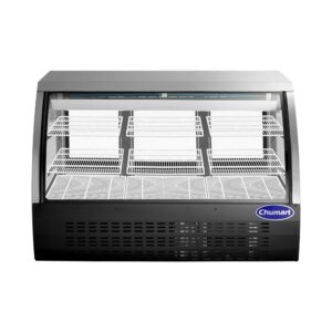 Chumart CMT-64DC 64 1/4″ Black Curved Glass Refrigerated Deli Case