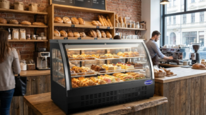 Chumart CMT-82DC 82″ Black Curved Glass Refrigerated Deli Case