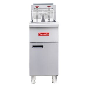 Flamaster FLM-F4-LP 15 1/2″ Liquid Propane Floor Fryer, 40-50 lb, 4 Tubes, 120,000 BTU
