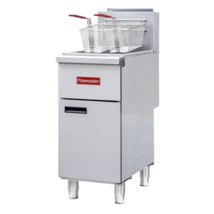Flamaster FLM-F4-NG 15 1/2″ Natural Gas Floor Fryer, 40-50 lb, 4 Tubes, 120,000 BTU