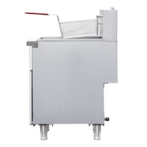 Flamaster FLM-F4-NG 15 1/2″ Natural Gas Floor Fryer, 40-50 lb, 4 Tubes, 120,000 BTU