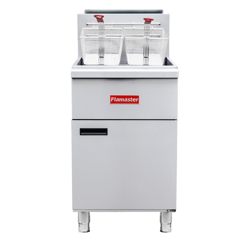 Flamaster FLM-F5-LP 21″ Liquid Propane Floor Fryer, 75-80 lb, 5 Tubes, 150,000 BTU