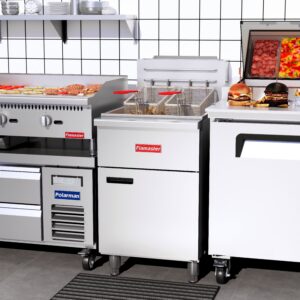 Flamaster FLM-F5-LP 21″ Liquid Propane Floor Fryer, 75-80 lb, 5 Tubes, 150,000 BTU