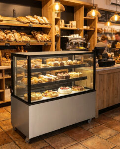 Polarman PLM-470S 60″ Square Glass Refrigerated Bakery Display Case with LED Lighting