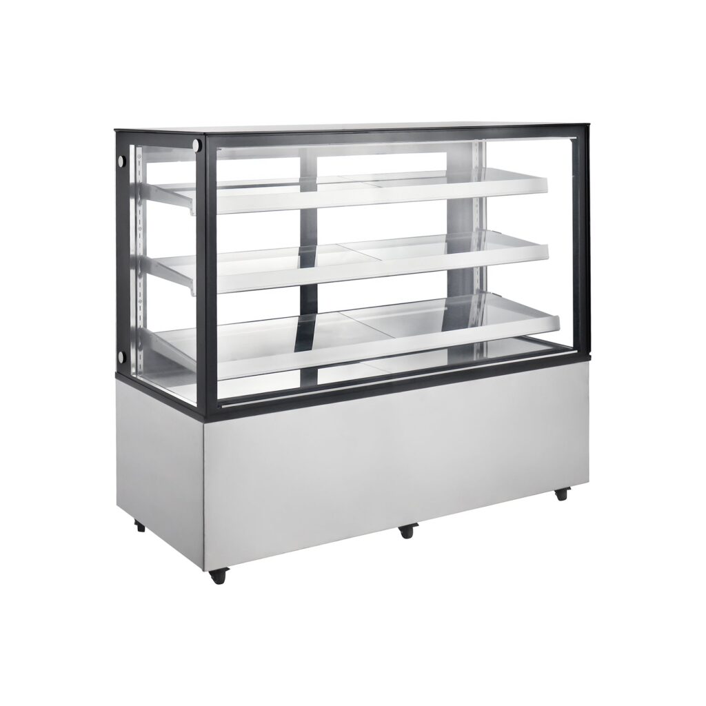 Polarman PLM-471S 60″ Square Glass Refrigerated Bakery Display Case with LED Lighting