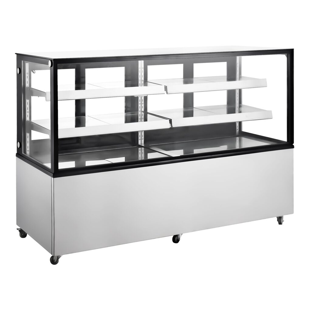 Polarman PLM-570S 72″ Square Glass Refrigerated Bakery Display Case with LED Lighting
