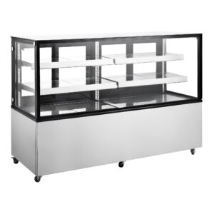 Polarman PLM-570S 72″ Square Glass Refrigerated Bakery Display Case with LED Lighting