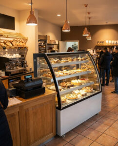 Polarman PLM-571A 72″ Curved Glass Refrigerated Bakery Display Case with LED Lighting