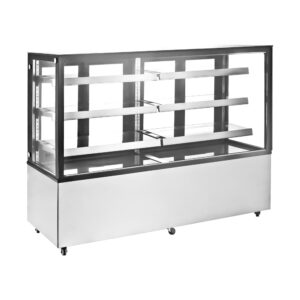 Polarman PLM-571S 72″ Square Glass Refrigerated Bakery Display Case with LED Lighting