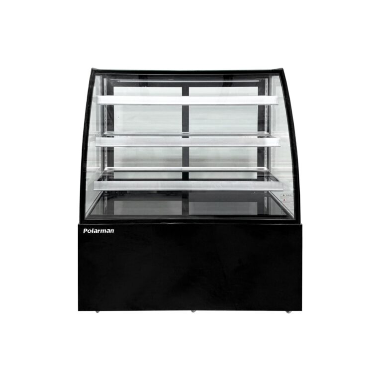 Polarman PLM-371AB 48″ Black 3-Shelf Curved Glass Refrigerated Bakery Display Case