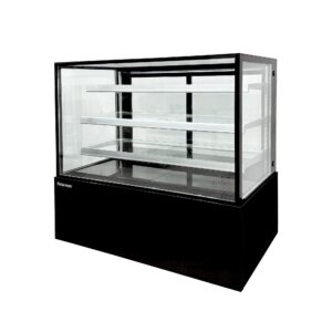 Polarman PLM-471SB 60″ Black 3-Shelf Square Glass  Refrigerated Bakery Display Case