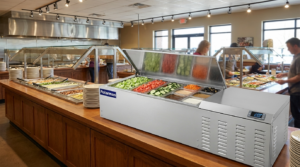 Polarman PLM-PD40 39″ Countertop Refrigerated Topping Rail, Stainless Steel, (6) 1/6 Size Pans