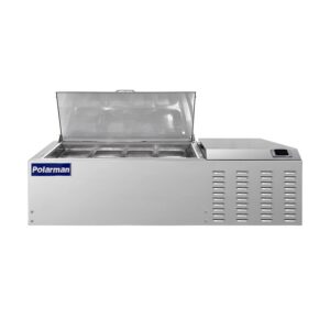 Polarman PLM-PD46 46″ Countertop Refrigerated Topping Rail, Stainless Steel,(8) 1/6 Size Pans