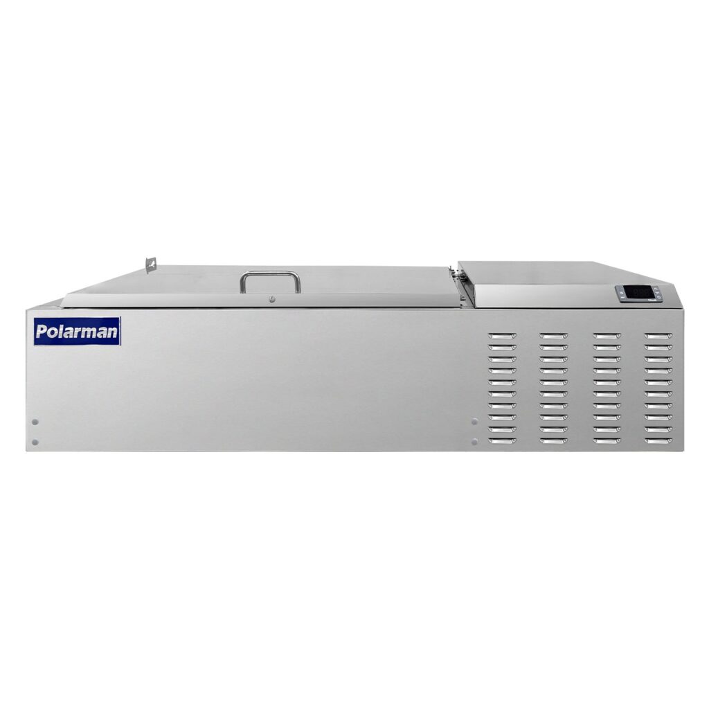 Polarman PLM-PD60 60″ Countertop Refrigerated Topping Rail, Stainless Steel , (12) 1/6 Size Pans
