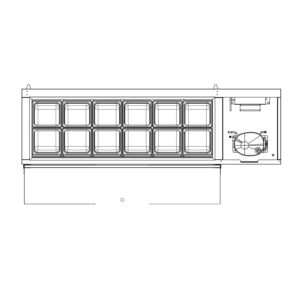 Polarman PLM-PD60 60″ Countertop Refrigerated Topping Rail, Stainless Steel , (12) 1/6 Size Pans