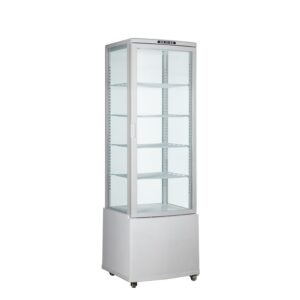 Polarman PLM-R235L-3 22″ 4-Sided White Glass Refrigerated Display Case