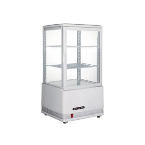 Polarman PLM-R58L-3 18″ Countertop 4-Sided White Glass Refrigerated Display Case