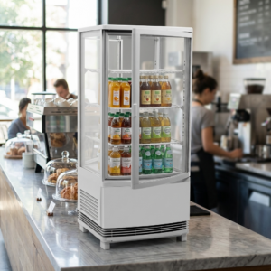 Polarman PLM-R58L-3 18″ Countertop 4-Sided White Glass Refrigerated Display Case