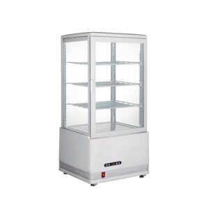 Polarman PLM-R68L-3 18″ Countertop 4-Sided White Glass Refrigerated Display Case