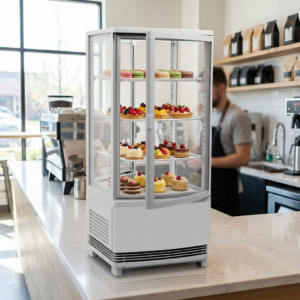 Polarman PLM-R78L-3 18″ Countertop 4-Sided White Glass Refrigerated Display Case