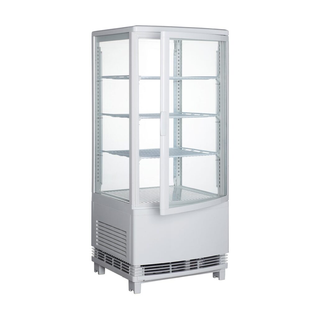 Polarman PLM-R78L(1R) 17″ Countertop 4-Sided White Glass Refrigerated Display Case