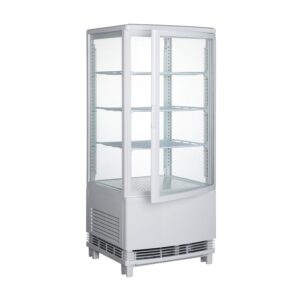 Polarman PLM-R78L(1R) 17″ Countertop 4-Sided White Glass Refrigerated Display Case