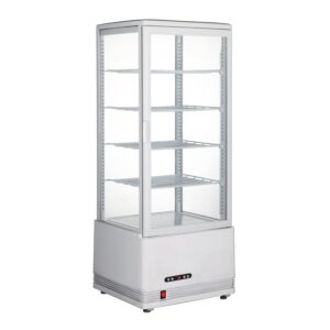 Polarman PLM-R98L-3 18″ Countertop 4-Sided White Glass Refrigerated Display Case
