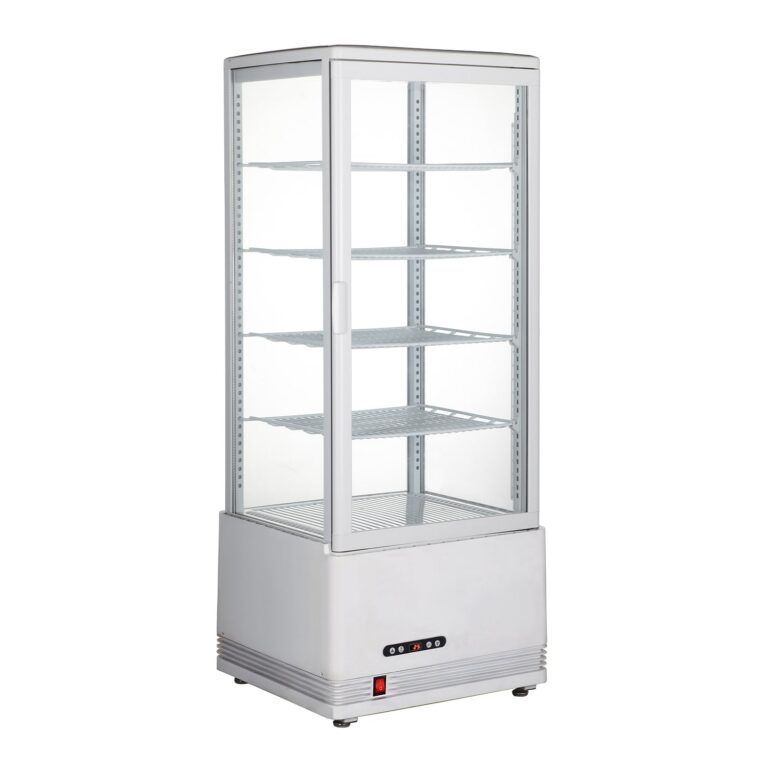 Polarman RT-98L-3 18″ Countertop 4-Sided White Glass Refrigerated Display Case