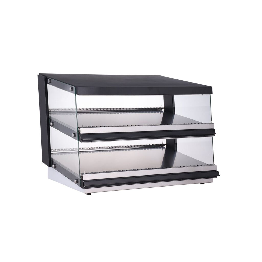 Polarman PLM-W102D-M 38″ Slanted 2-Shelf Countertop Heated Display Merchandiser
