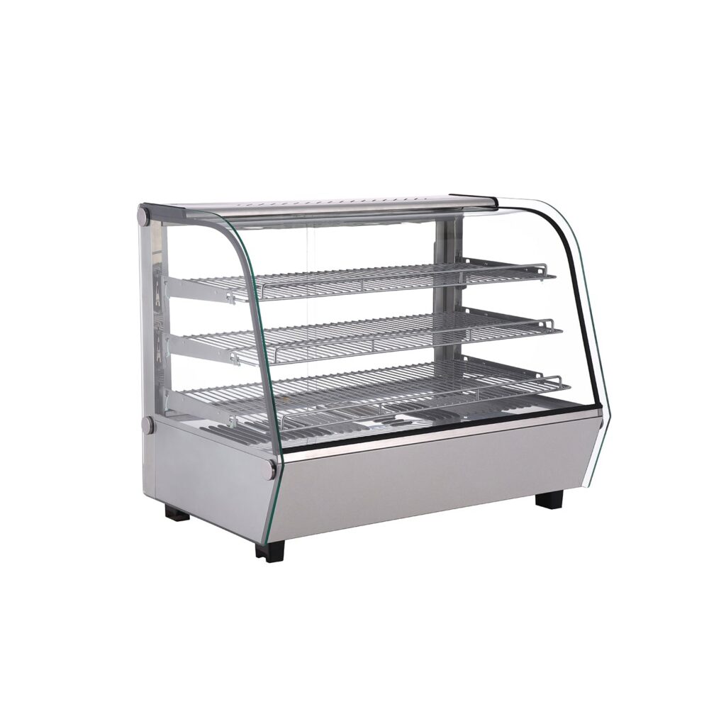 Polarman PLM-W160L 34″ 3 Shelf Countertop Heated Display Case with Sliding Doors