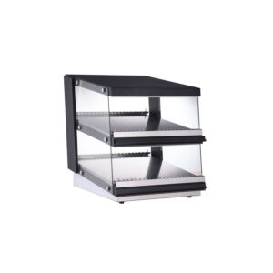 Polarman PLM-W65D-M 24″ Slanted 2-Shelf Countertop Heated Display Merchandiser