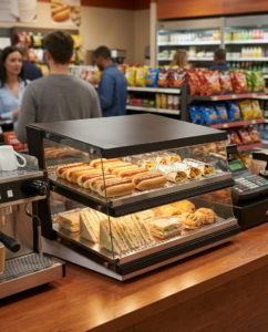 Polarman PLM-W65D-M 24″ Slanted 2-Shelf Countertop Heated Display Merchandiser
