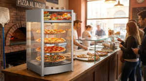 Polarman PLM-W97L-2(SR) 18″ Self-Service Pizza Warmer with 4-Shelf Rotating Rack