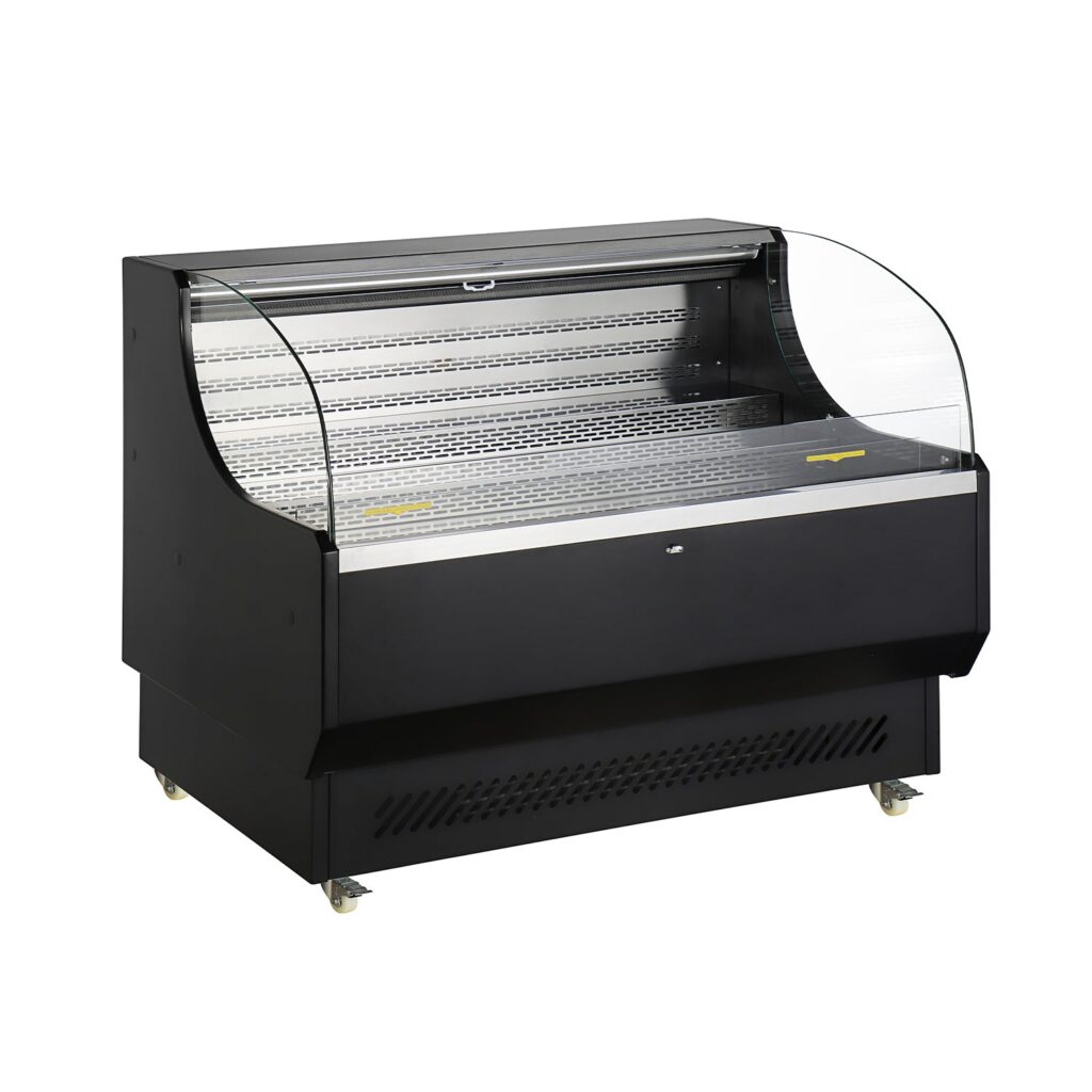 Polarman PLM-R370L 51 7/10″ Black Horizontal Refrigerated Air Curtain Merchandiser